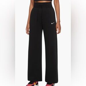 Nike Phoenix Black High Waist Wide-Leg Sweatpants